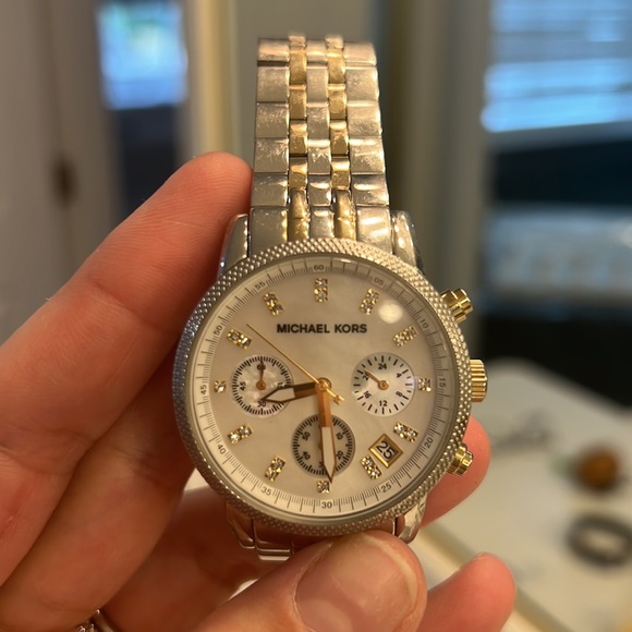 Michael Kors Accessories - Michael Kors Chronograph Ritz tri-tone Watch